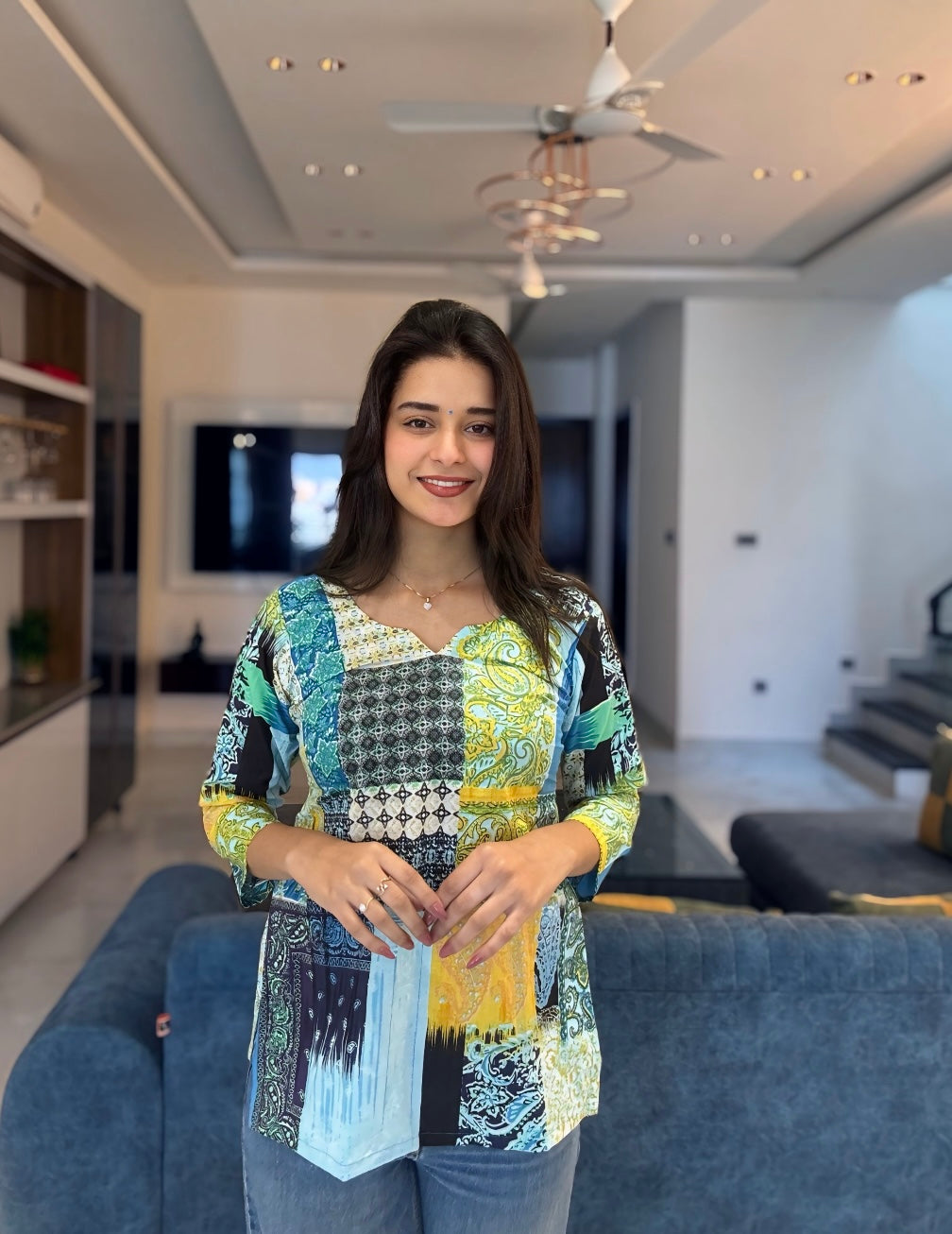 Sky Straight Short Kurti top