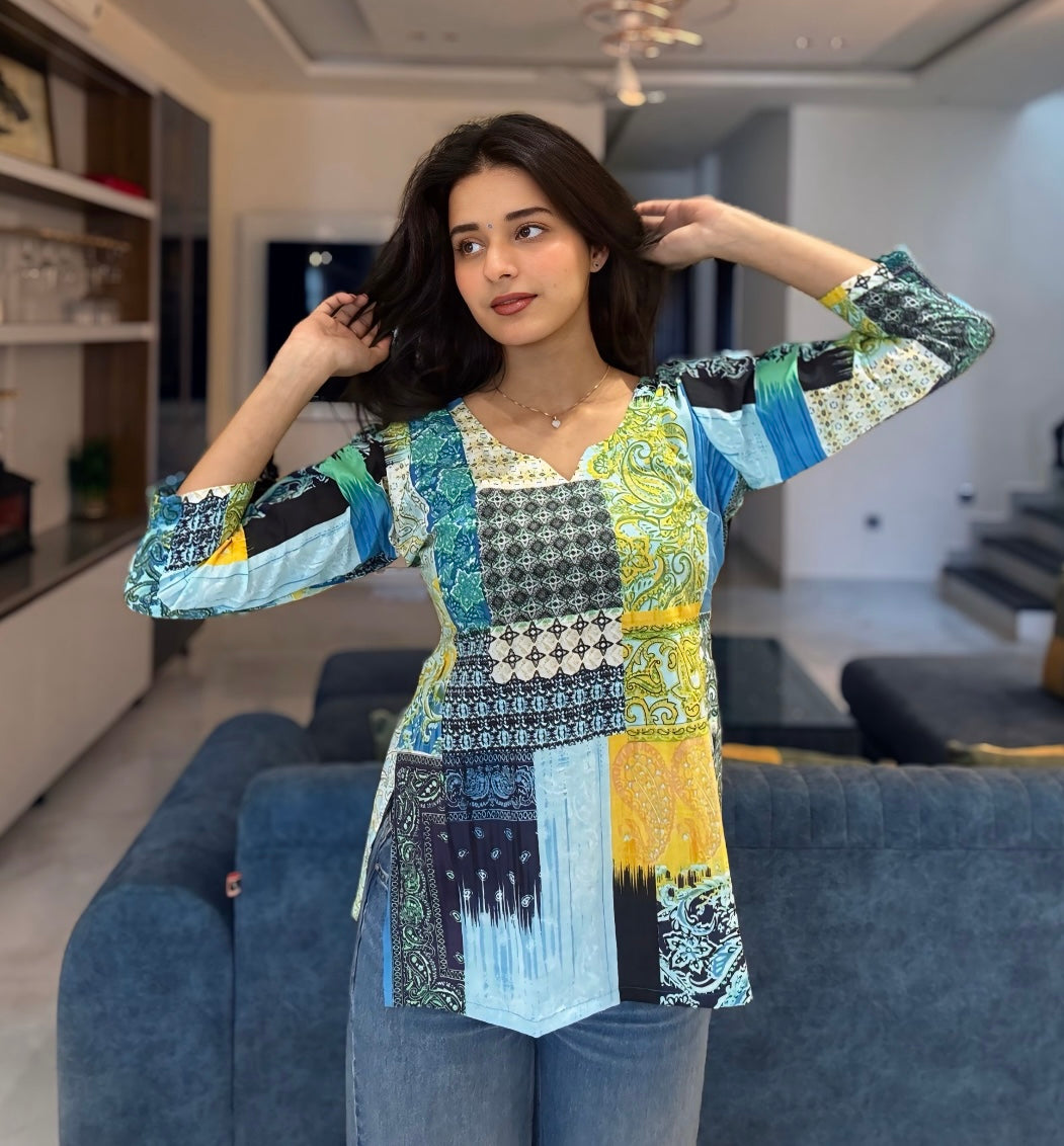 Sky Straight Short Kurti top