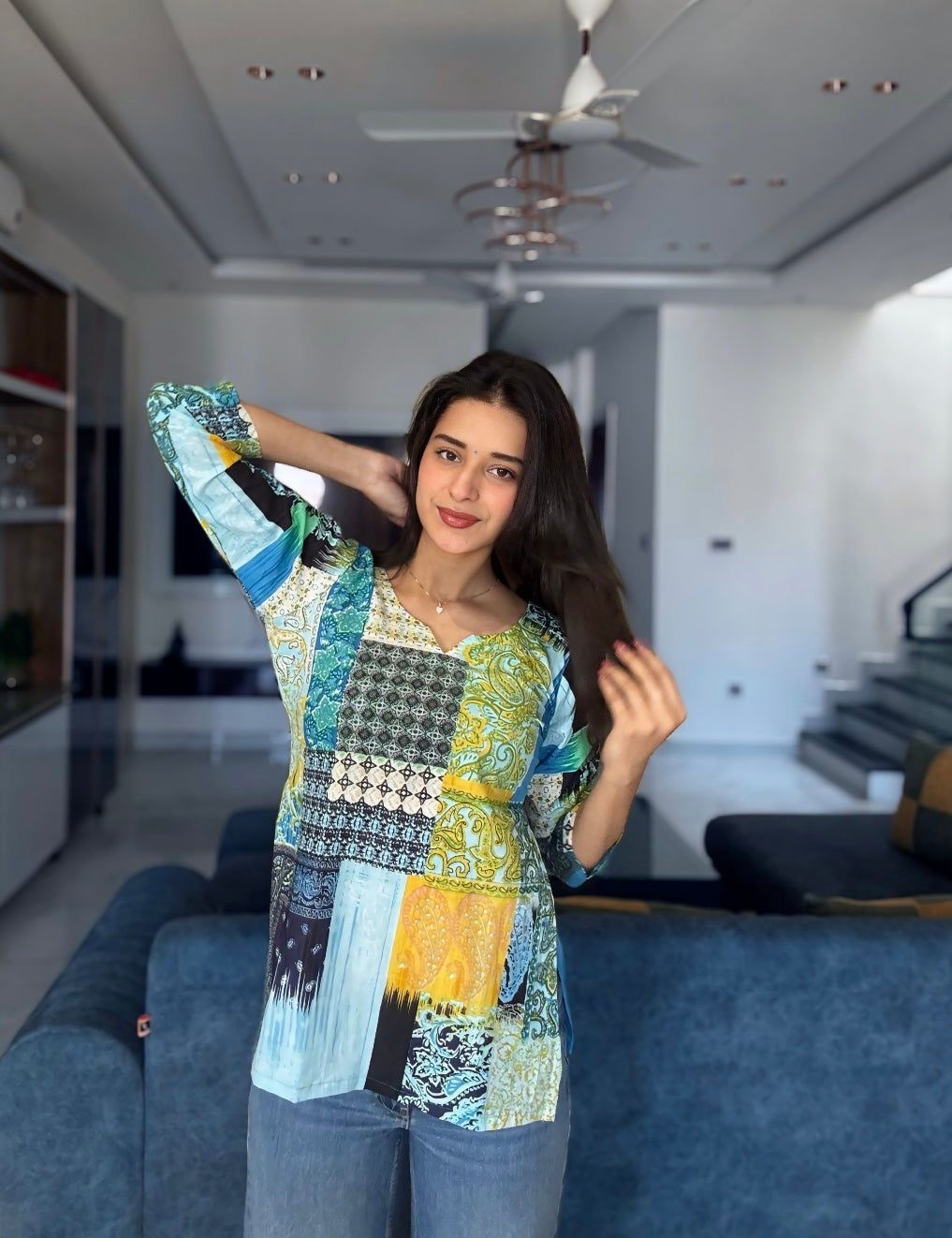 Sky Straight Short Kurti top