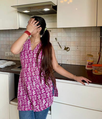 Jelly Halter neck backless kurti