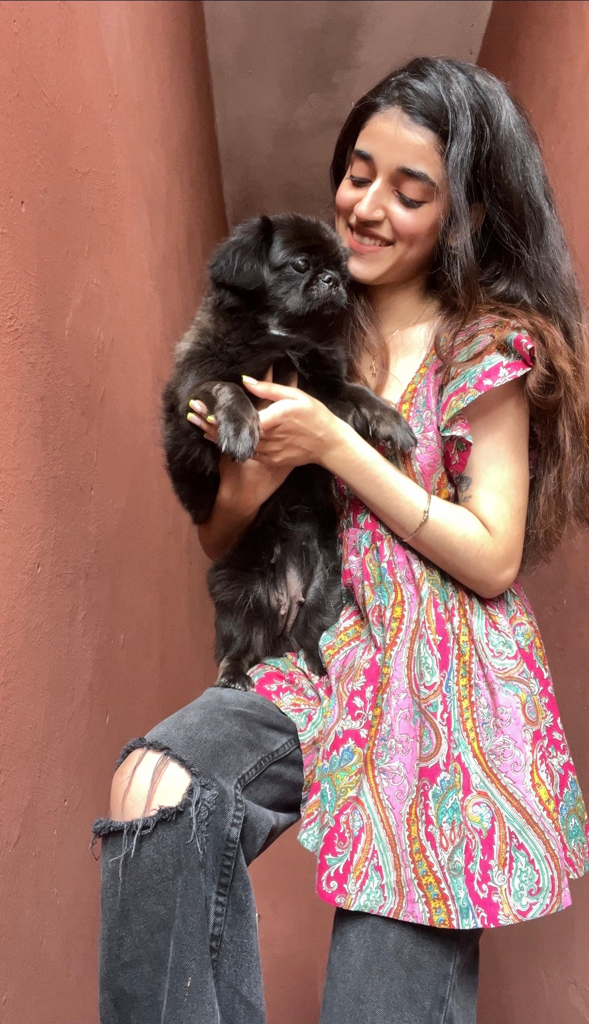 Pink Paisley Short Kurti