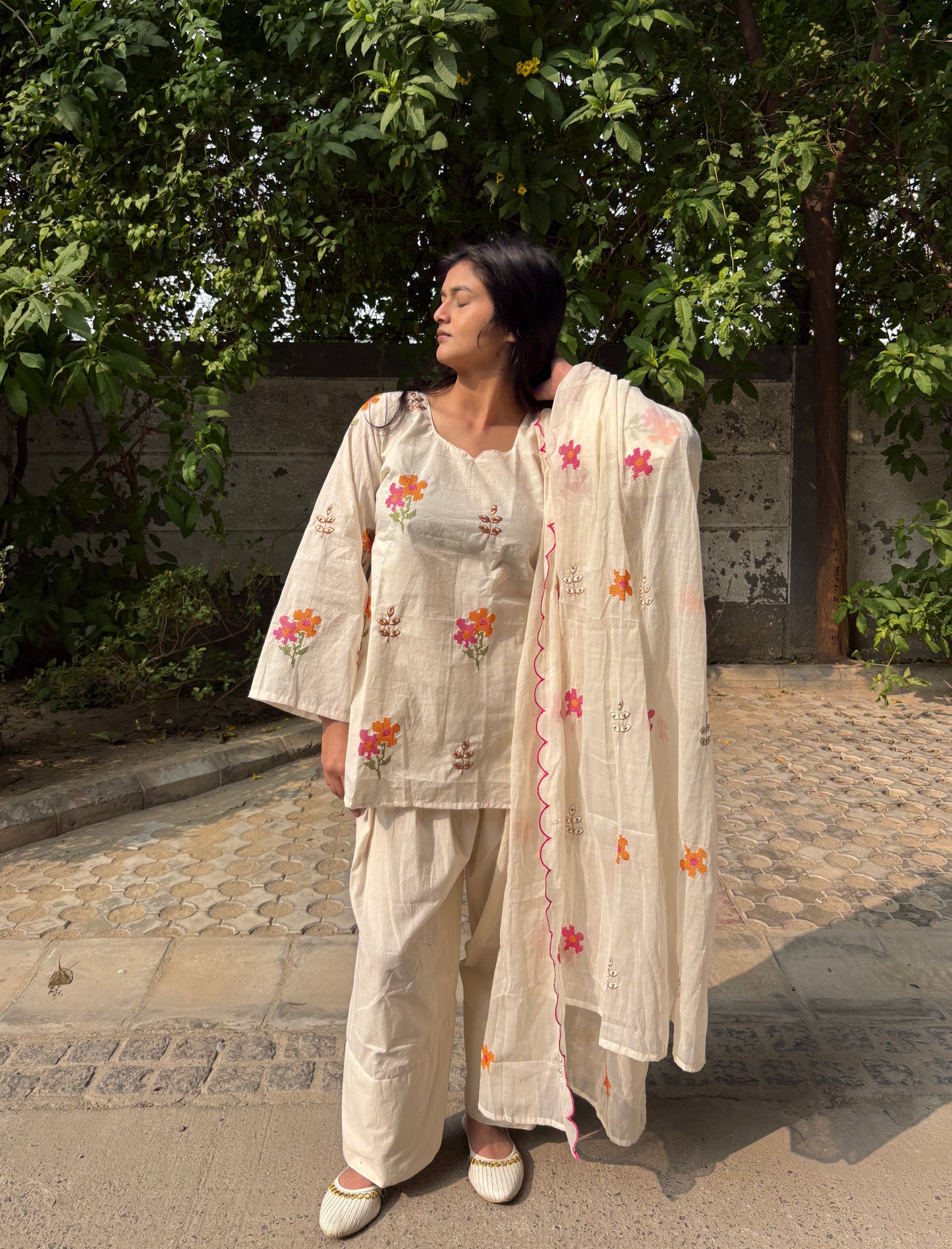 Patola Embroidery Farshi Salwar Set