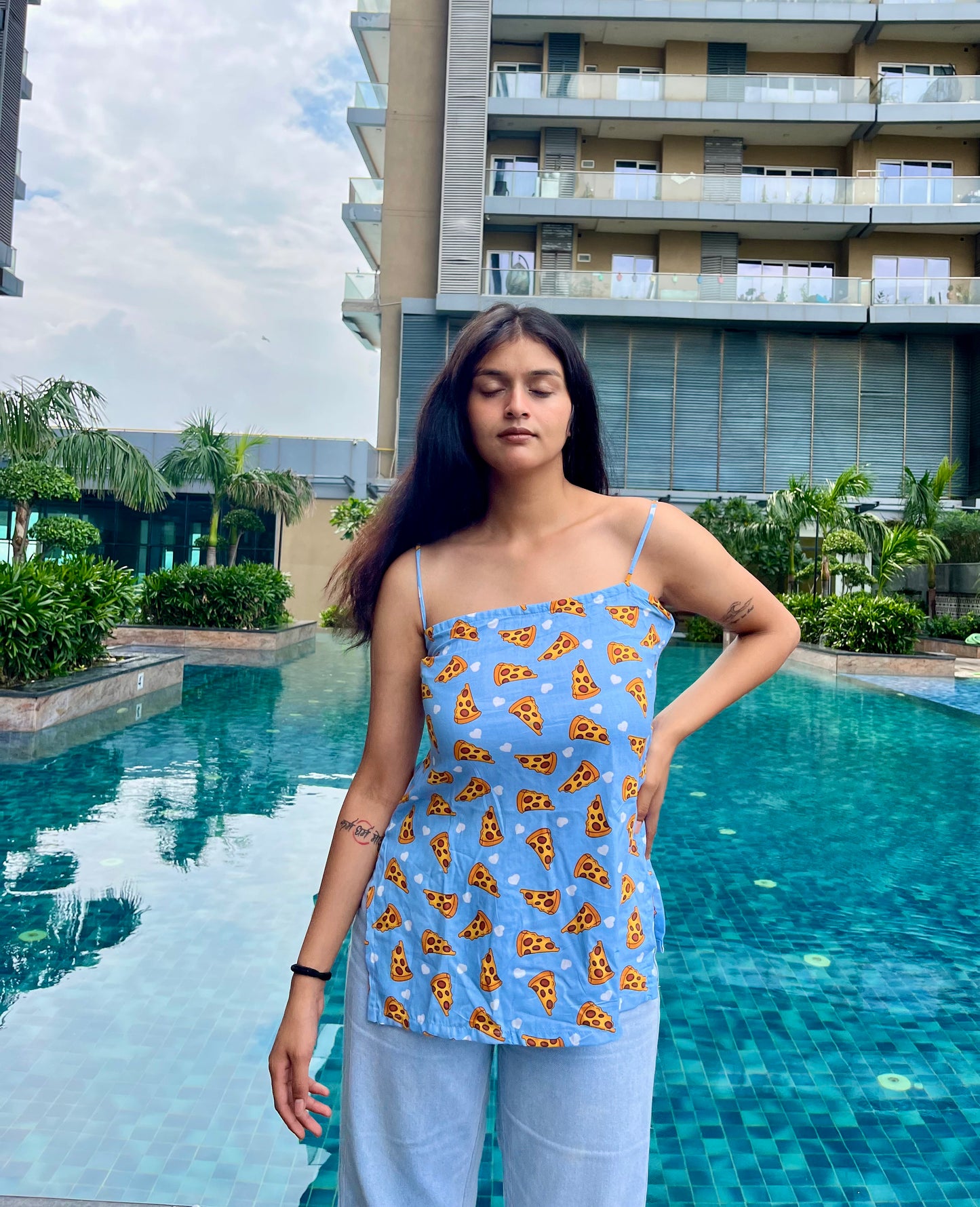 Pizza Straight Short Kurti