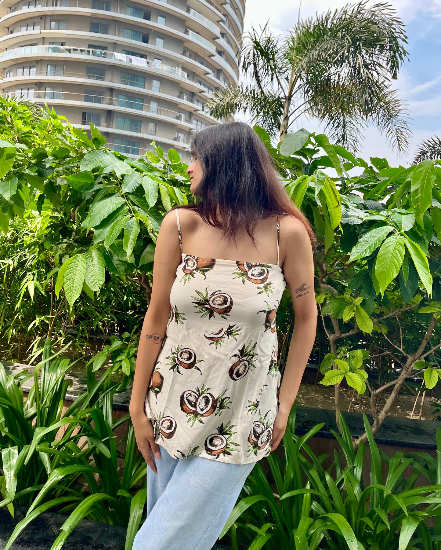 Nariyal Backless Straight Short Kurti