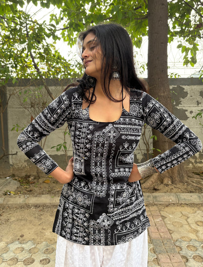 Raat Rani Corset Back Embroidered Kurti