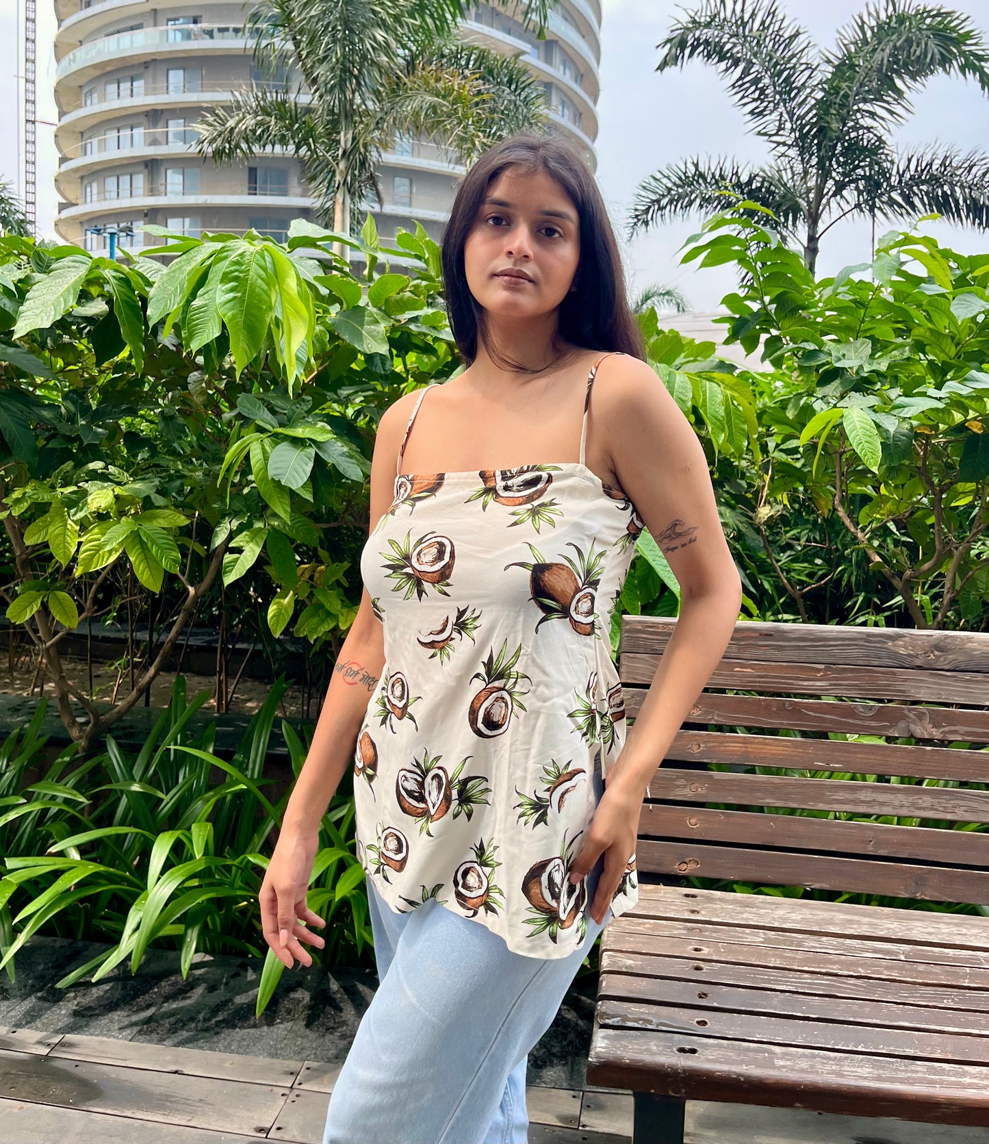 Nariyal Backless Straight Short Kurti