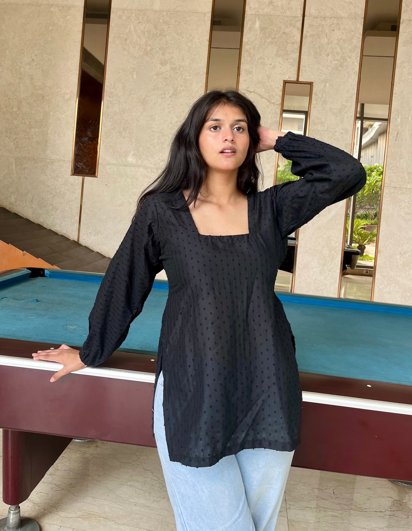 Silk Corset Back Short Kurti