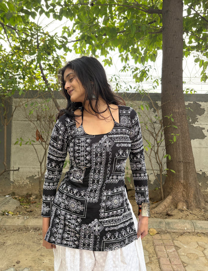 Raat Rani Corset Back Embroidered Kurti