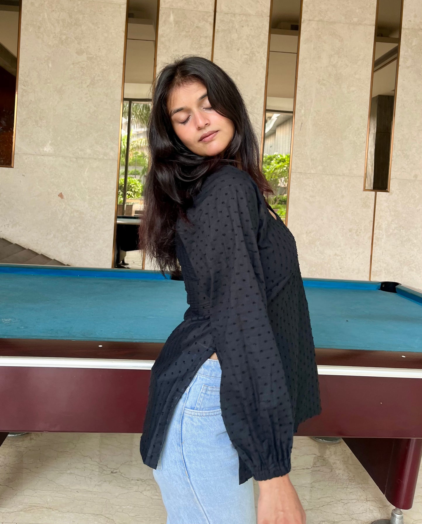 Silk Corset Back Short Kurti