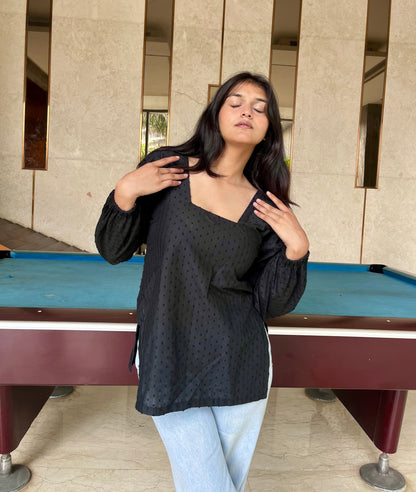 Silk Corset Back Short Kurti