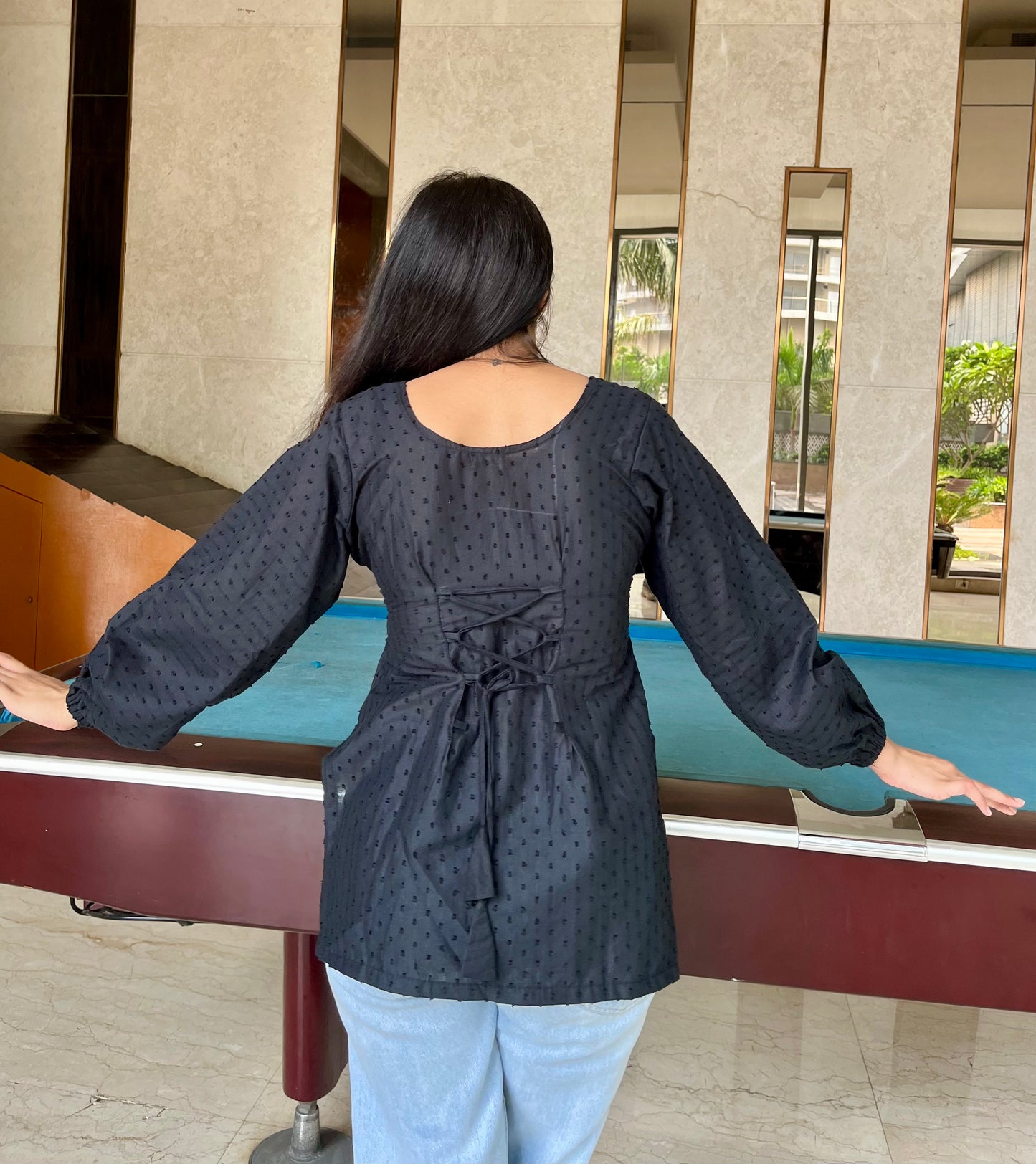 Silk Corset Back Short Kurti