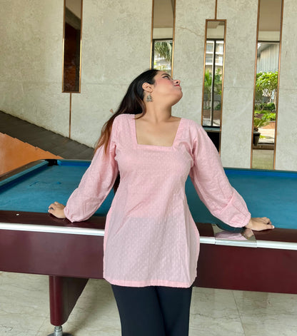 Shine Corset Back Short Kurti