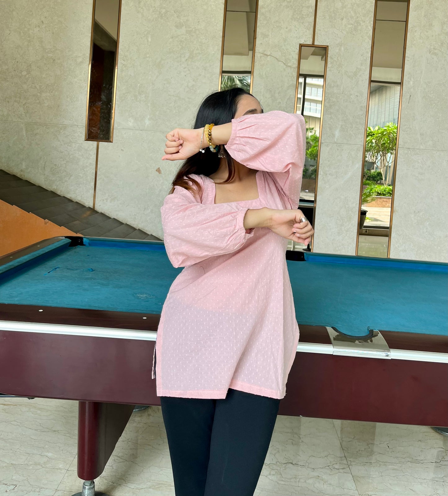 Shine Corset Back Short Kurti