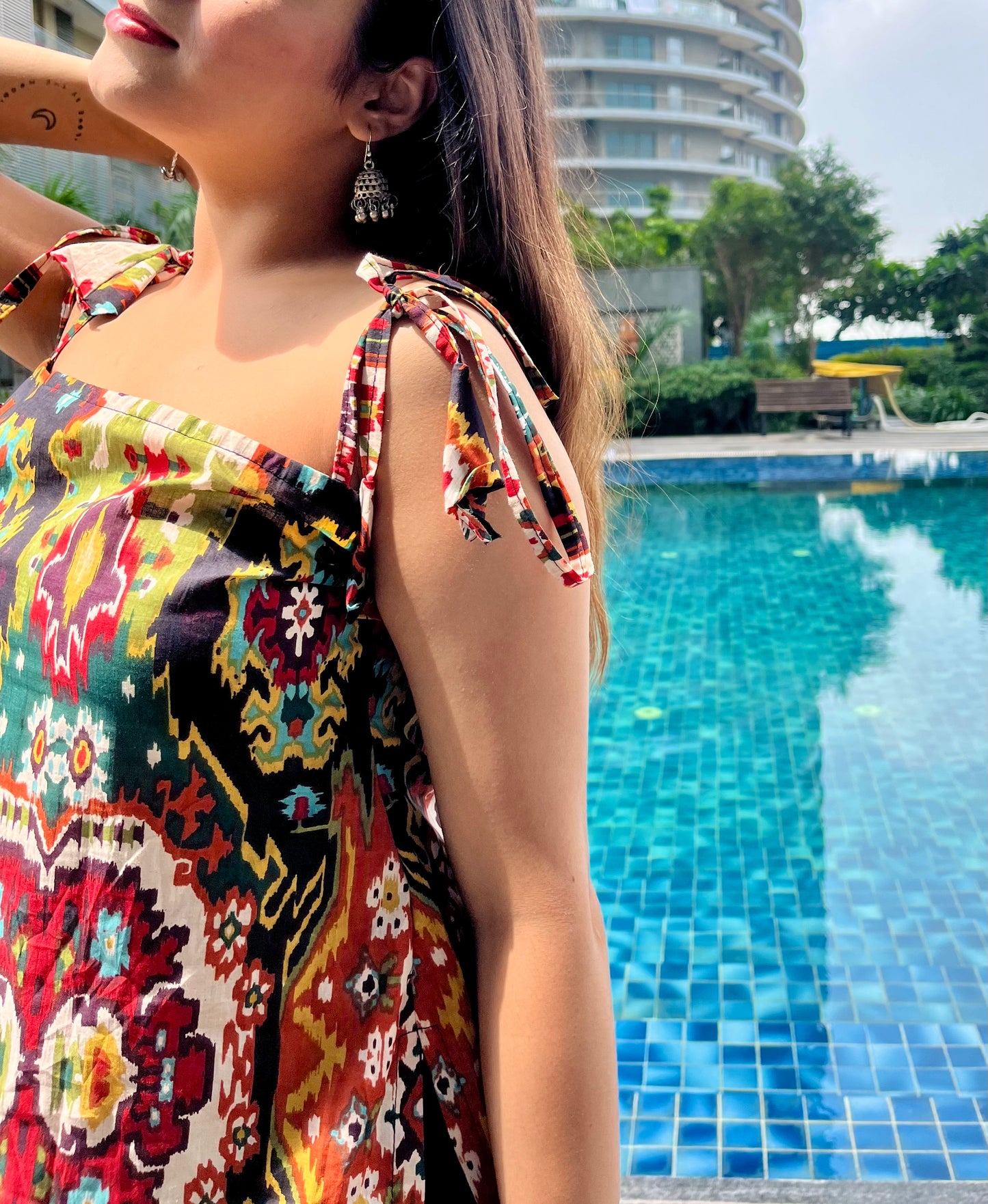 Chatori Tie-up Straps Short Kurti