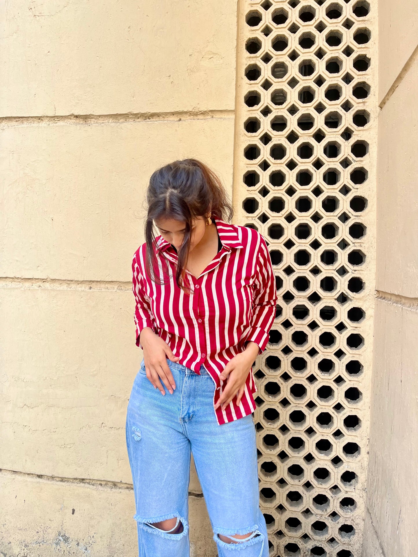 Red & White Stripes Shirt