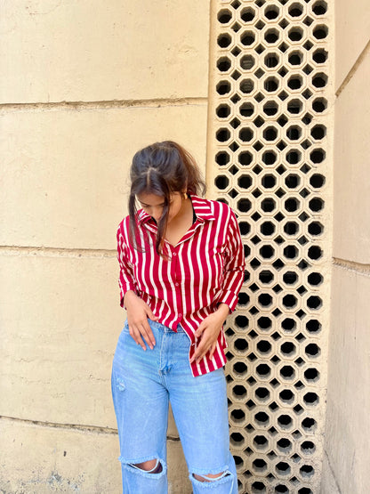Red & White Stripes Shirt