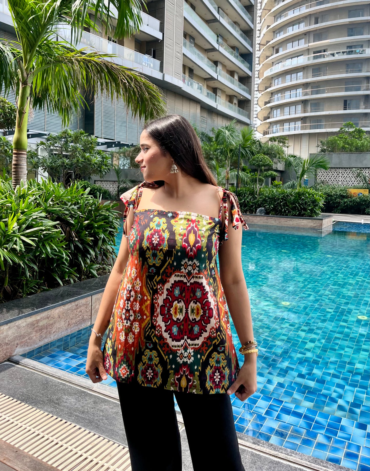 Chatori Tie-up Straps Short Kurti