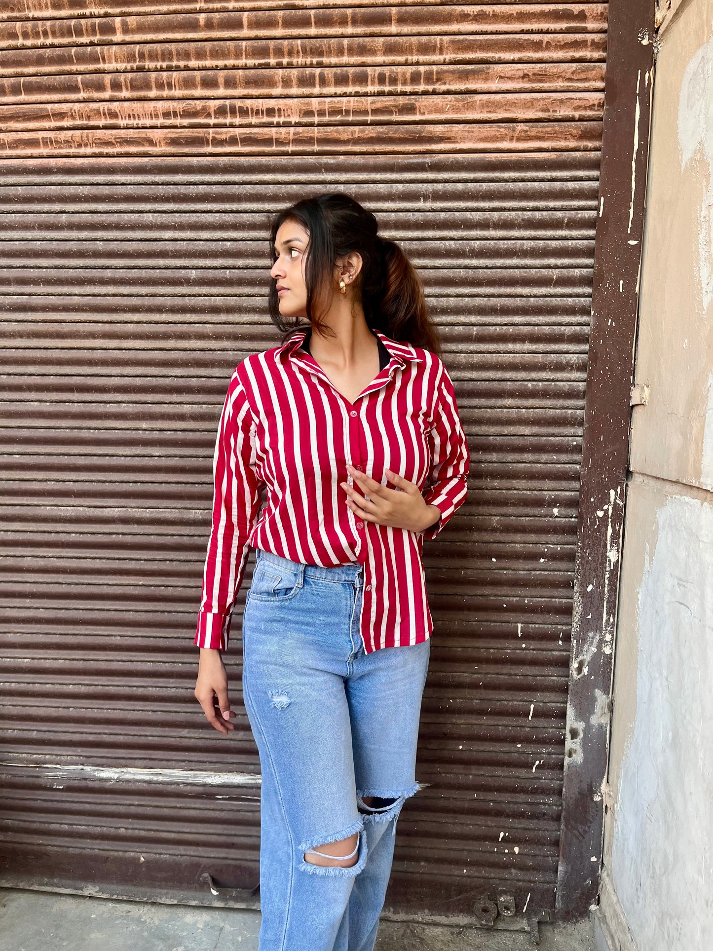 Red & White Stripes Shirt
