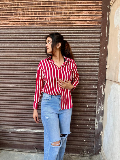 Red & White Stripes Shirt