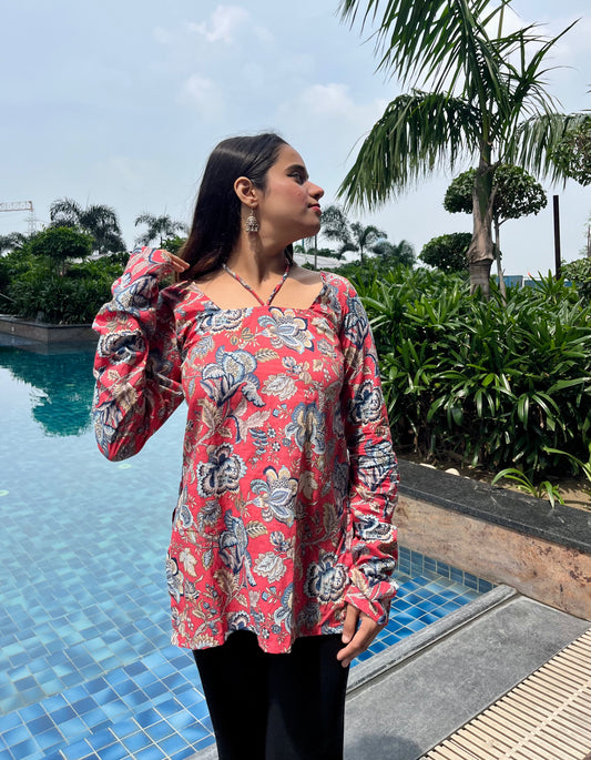 Twinkle Backless Straight Short Kurti