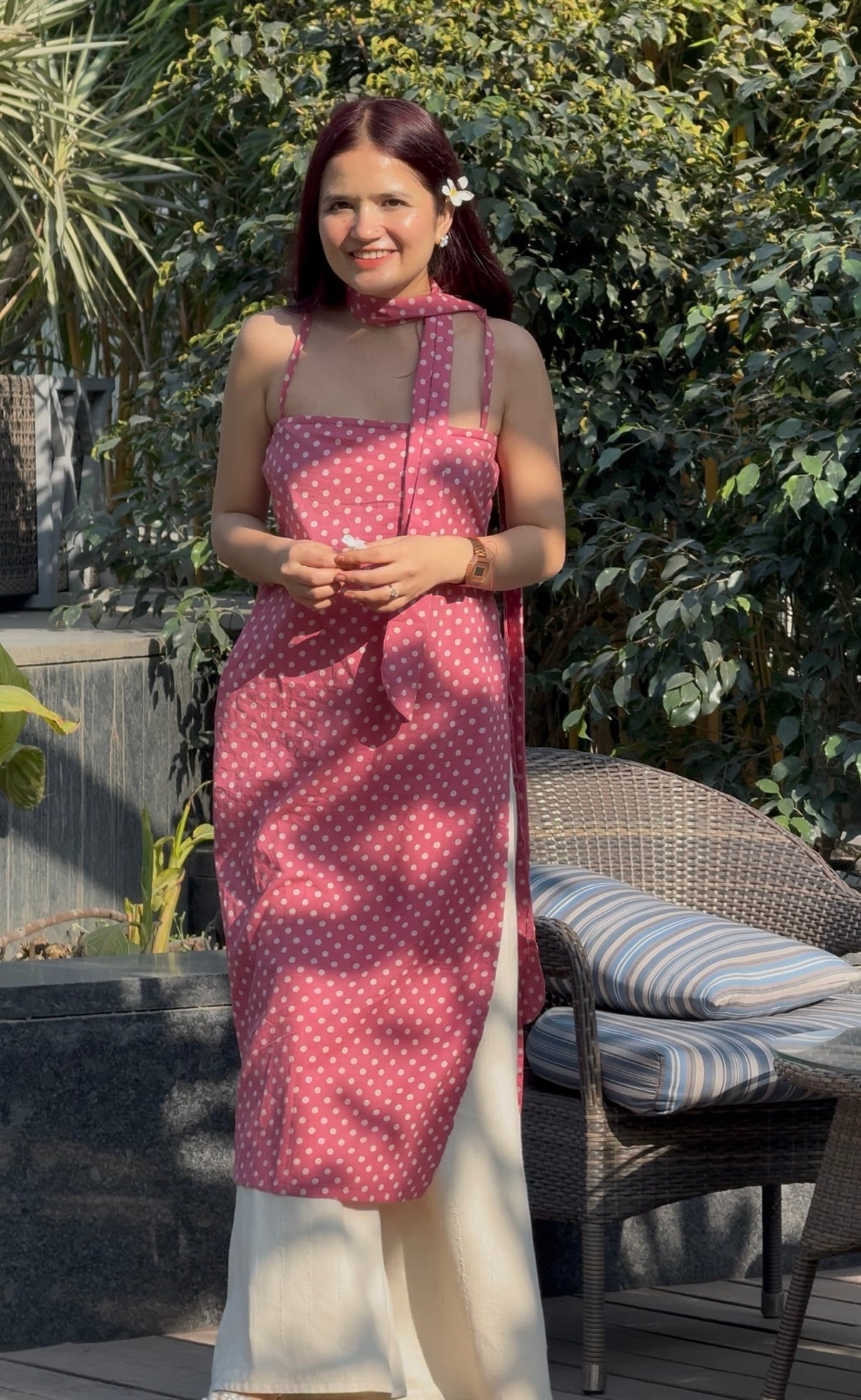 Mini Pink Dot Affair ( with neck belt )