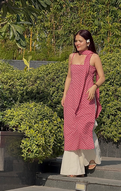 Mini Pink Dot Affair ( with neck belt )