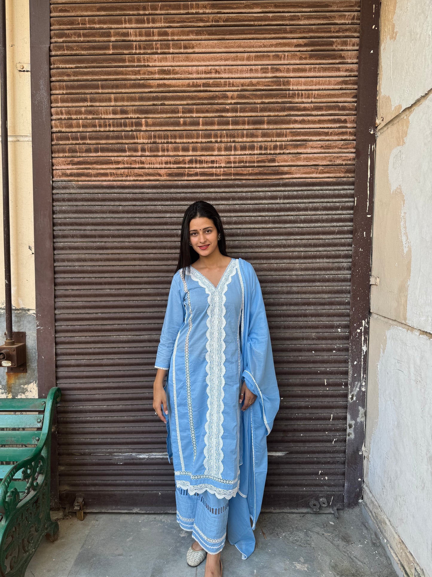 Banni Blue Straight Kurta Set