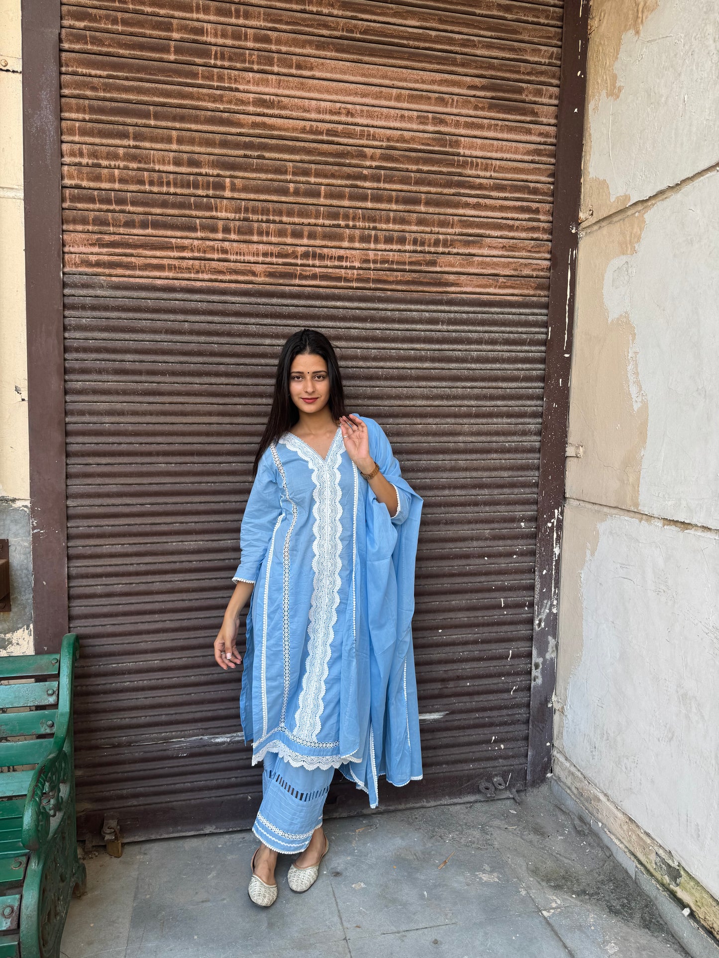 Banni Blue Straight Kurta Set