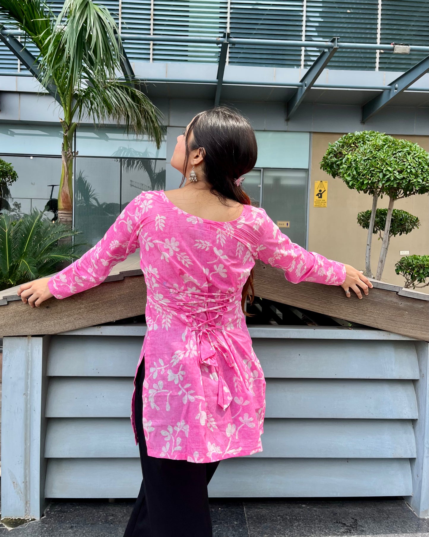 Candy pink Corset Short Kurti