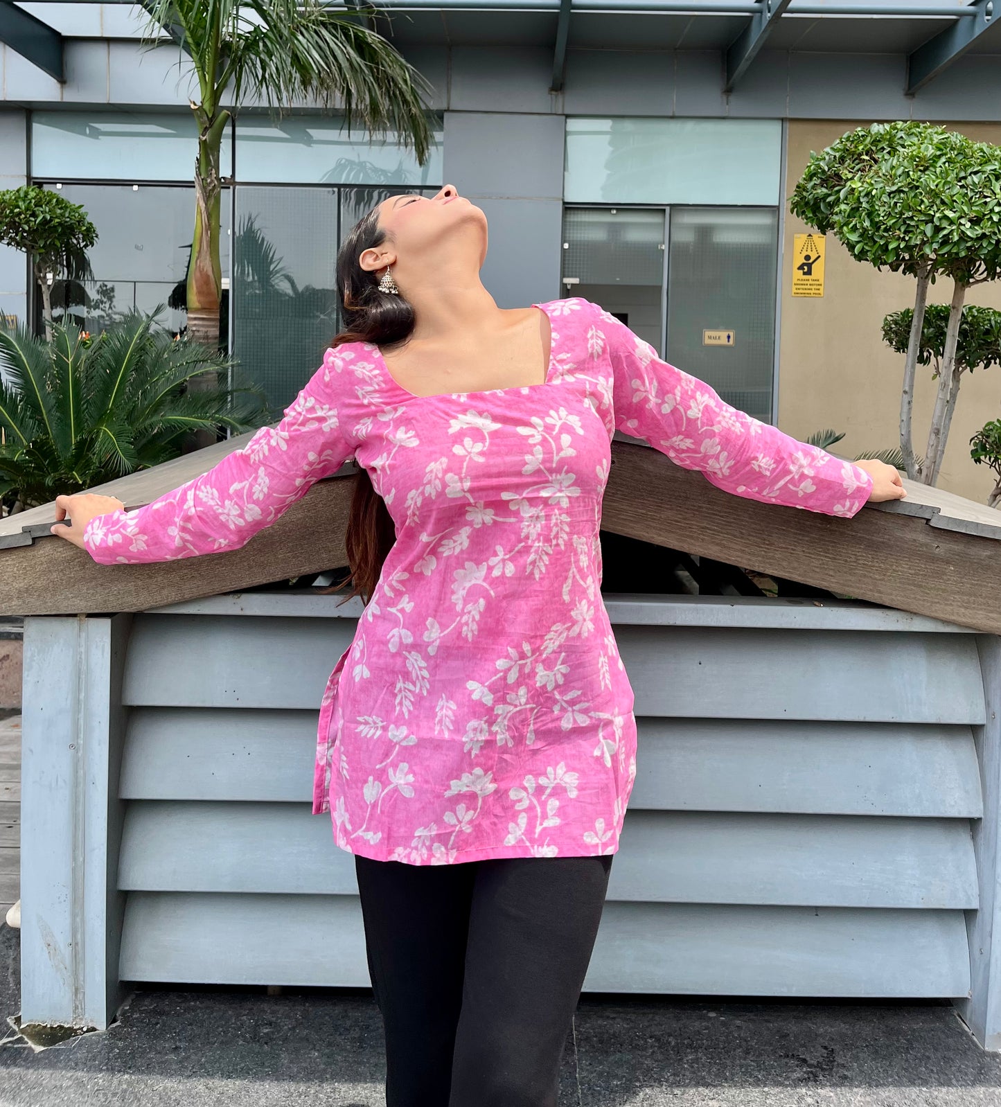 Candy pink Corset Short Kurti
