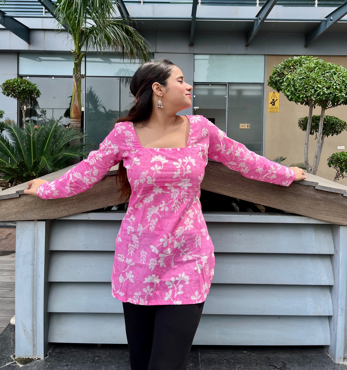 Candy pink Corset Short Kurti
