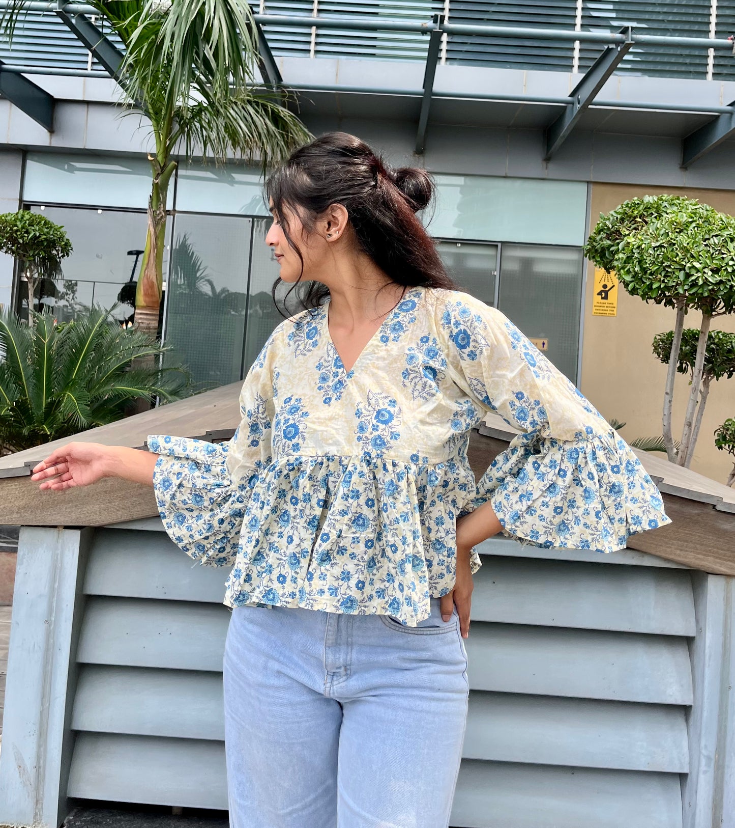 Snowland Peplum Short Kurti Top