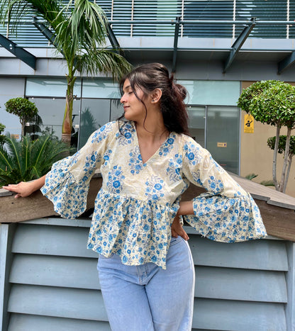 Snowland Peplum Short Kurti Top