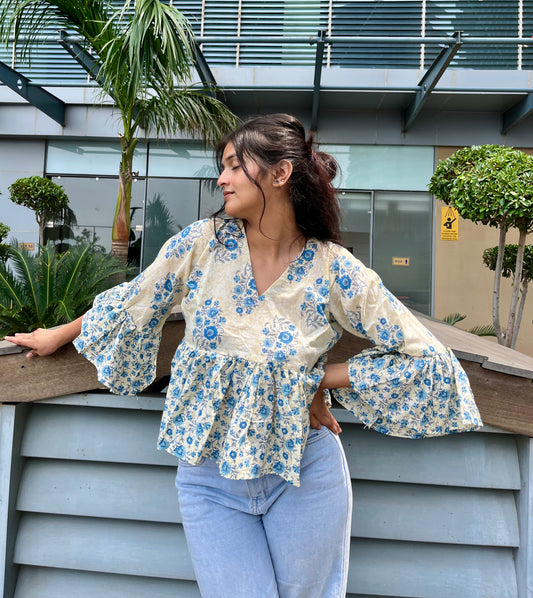 Snowland Peplum Short Kurti Top