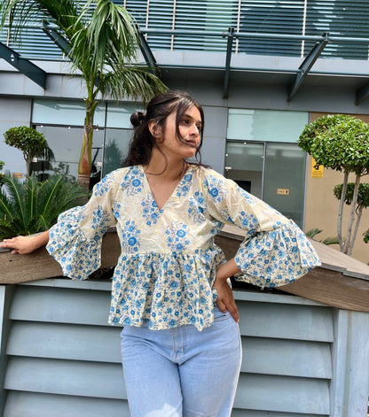 Snowland Peplum Short Kurti Top