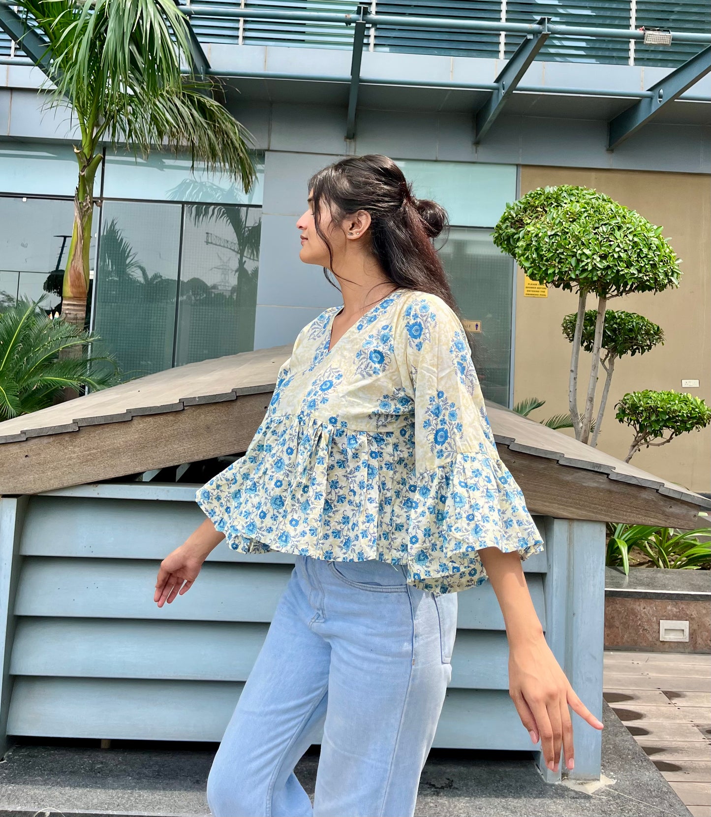 Snowland Peplum Short Kurti Top