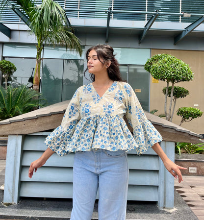 Snowland Peplum Short Kurti Top