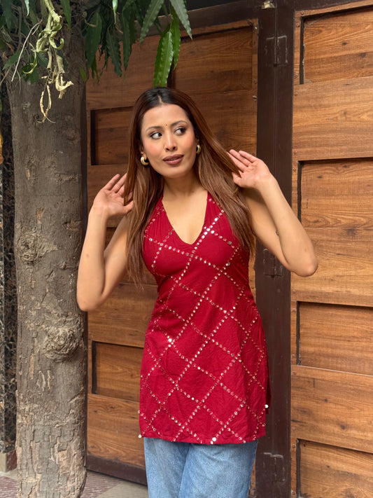 Gehna Halter Neck Kurti
