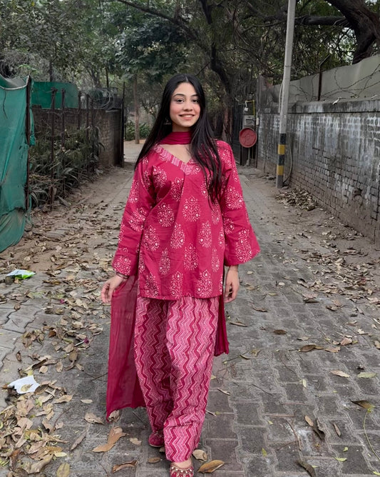 Rani Pink Farshi Salwar Set