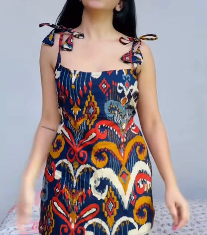 Namkeen Tie-up Straps Straight Short Kurti