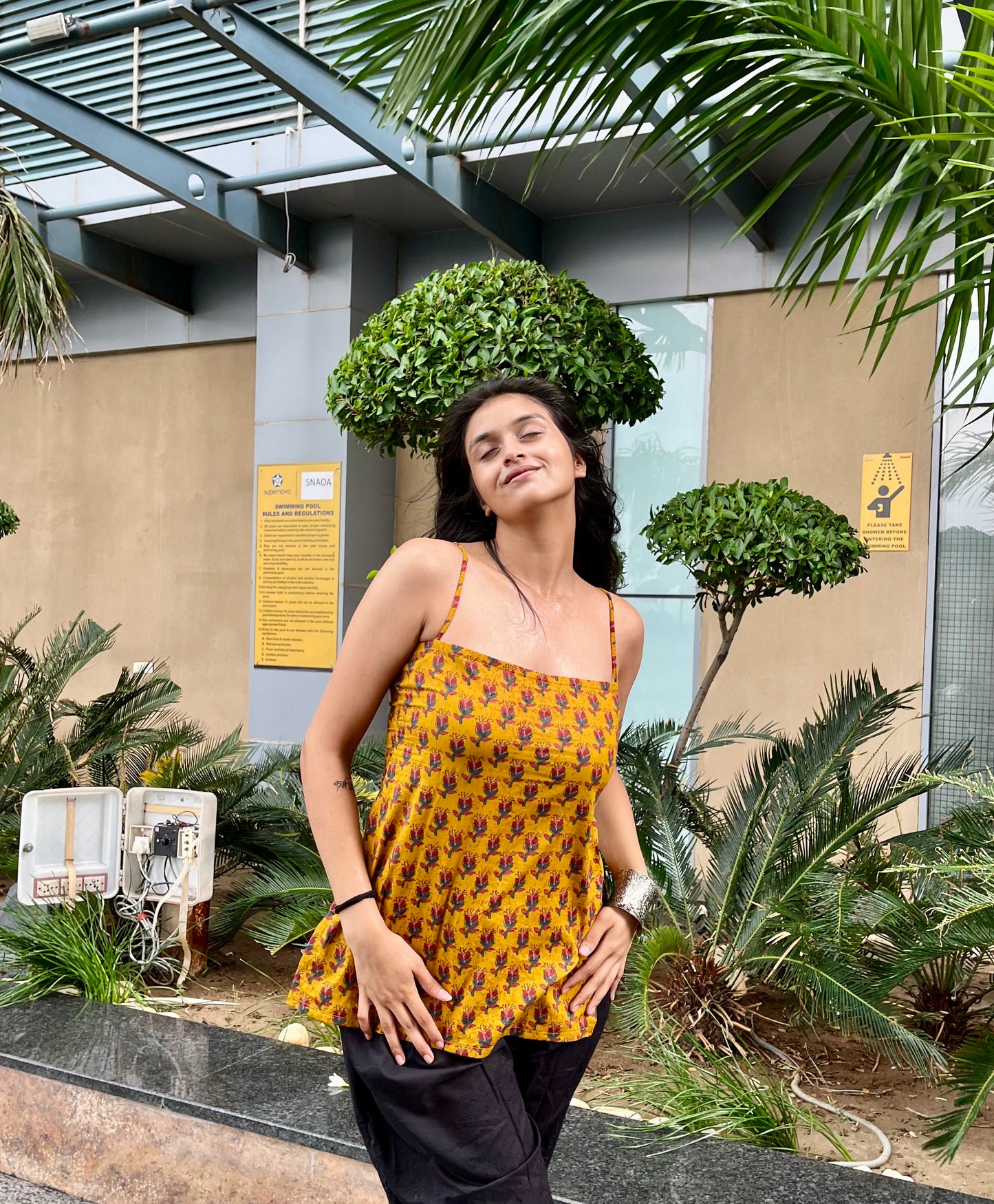 Cham Cham Backless Straight Short Kurti