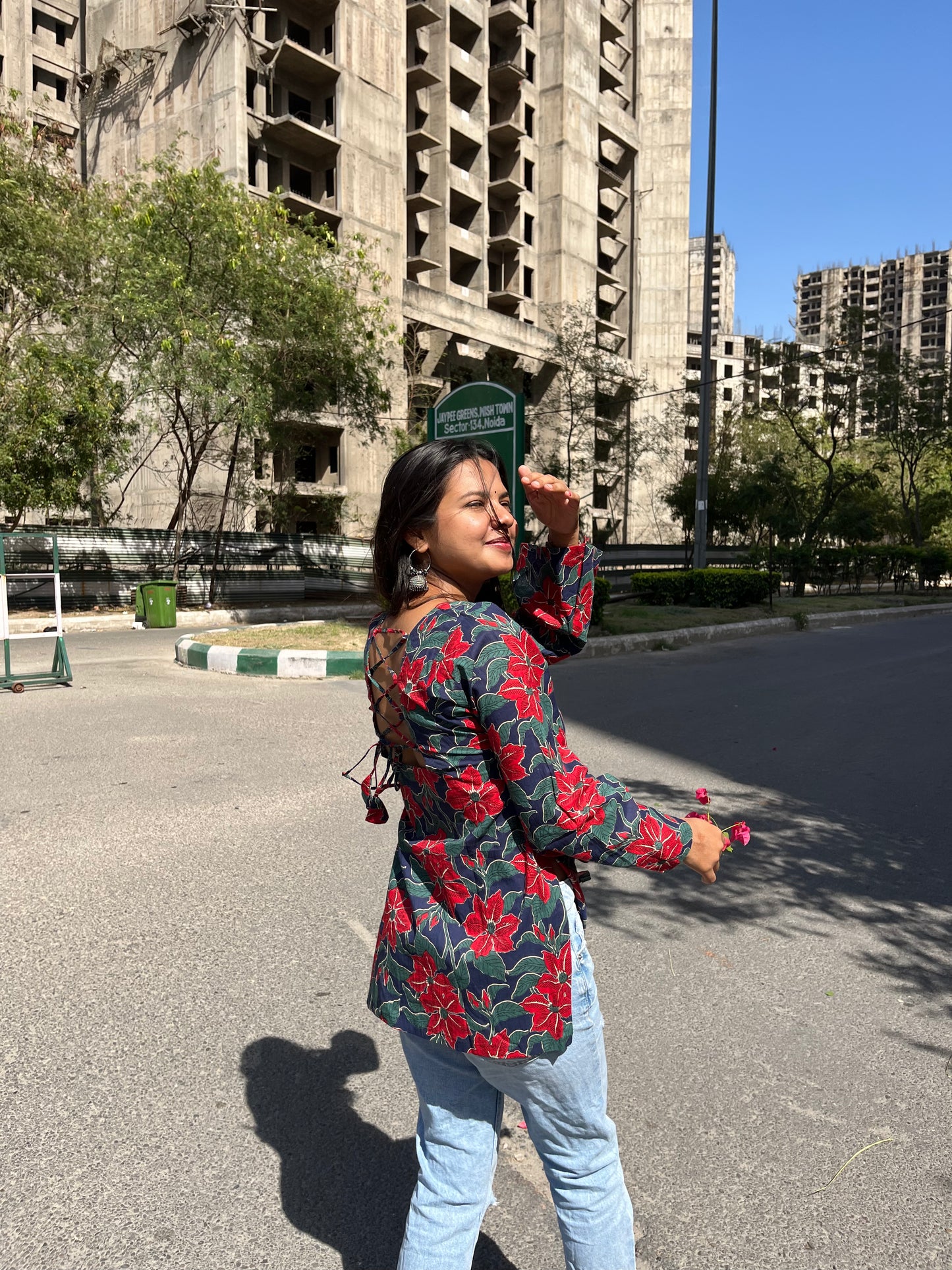 Chahak Backless Straight Short Kurti