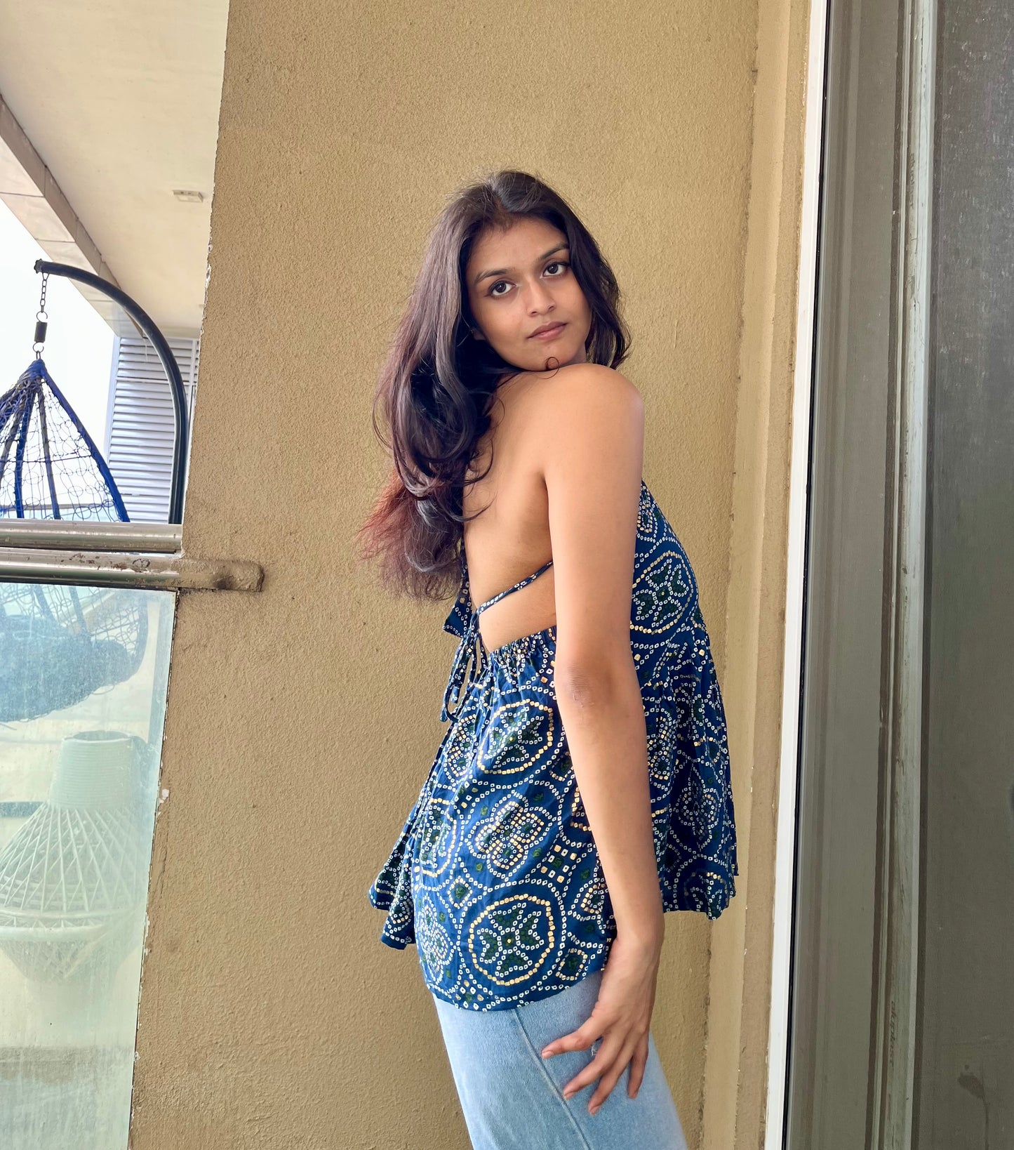 Geet Backless Peplum Short Kurti