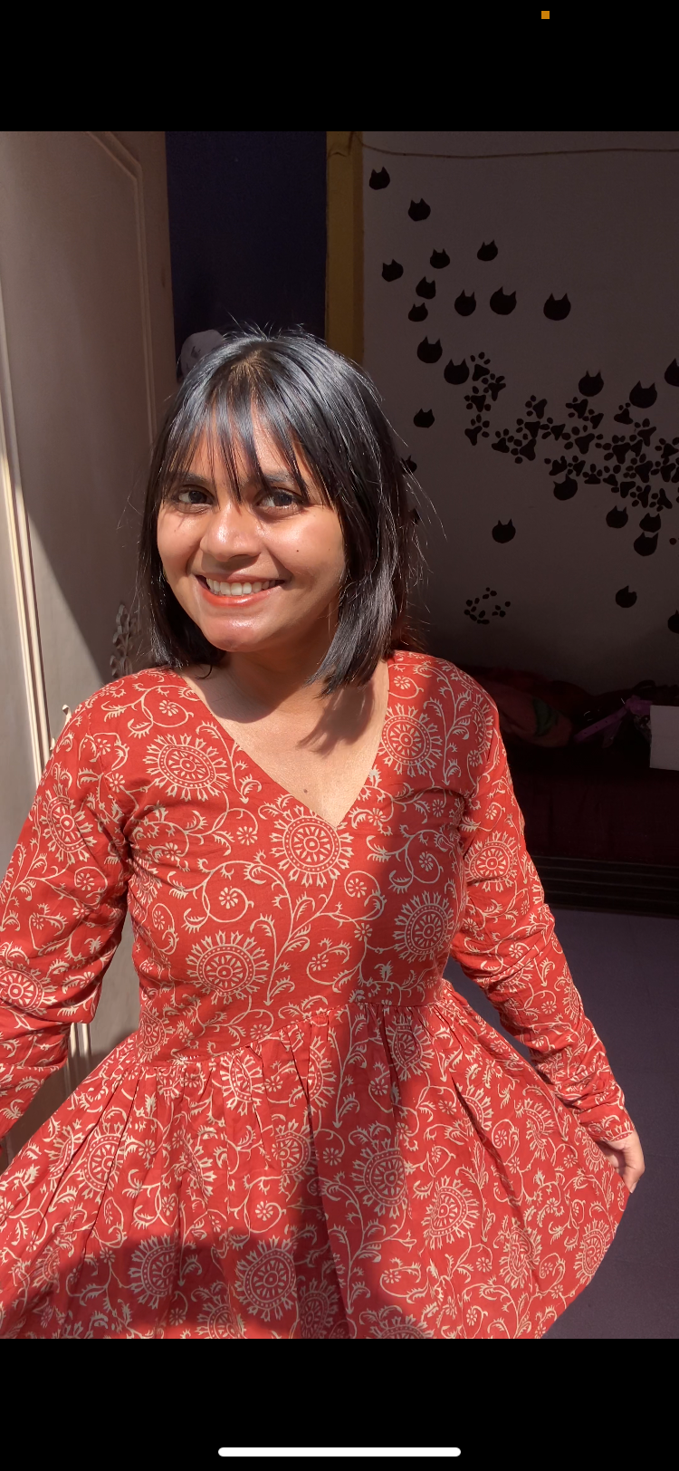 Rust Orange Peplum Short Kurti