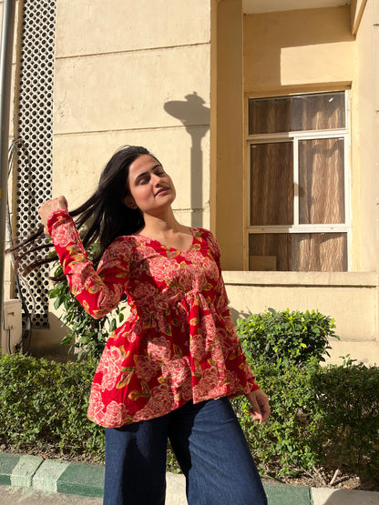 Lichi Peeplum Short Kurti