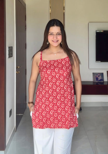 Saiyaara Red Short Kurti