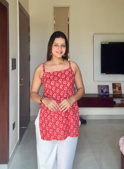 Saiyaara Red Short Kurti