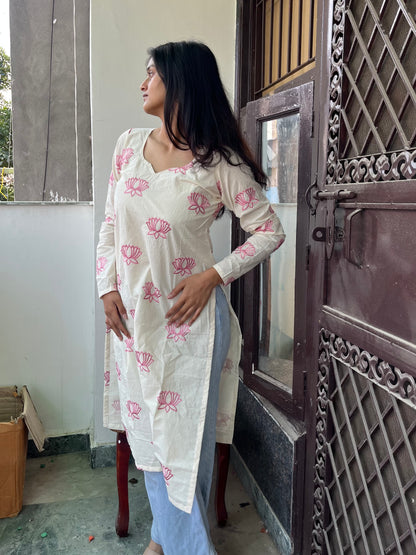 Padma Embroidered Straight Long Kurti