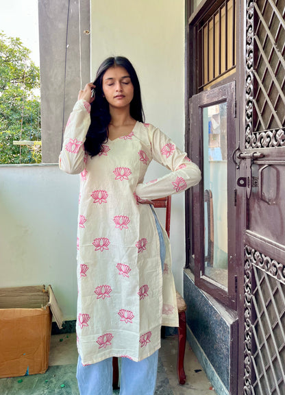 Padma Embroidered Straight Long Kurti