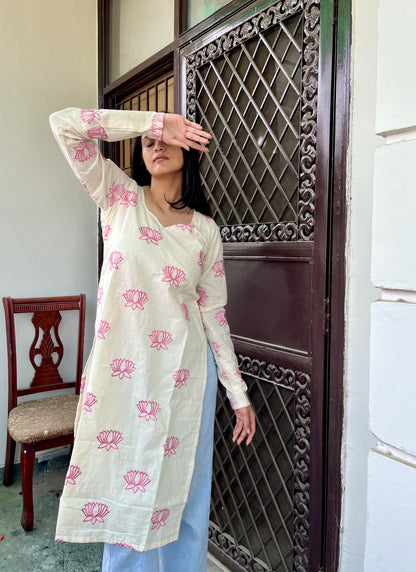 Padma Embroidered Straight Long Kurti